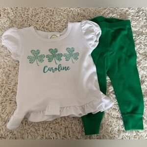 Caroline Personalized Shamrock Green Hanna Andersson Set